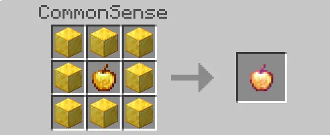 Crafting recipe for enchanted golden apple