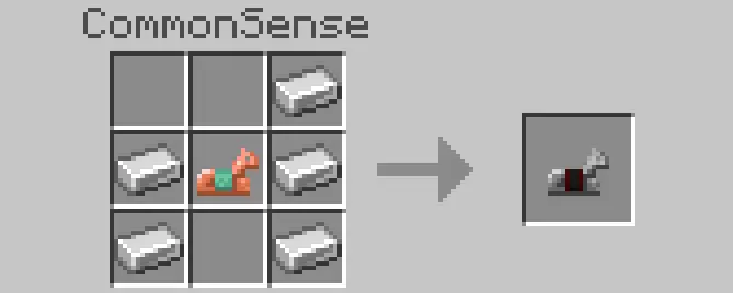 Crafting recipe for iron horse armor