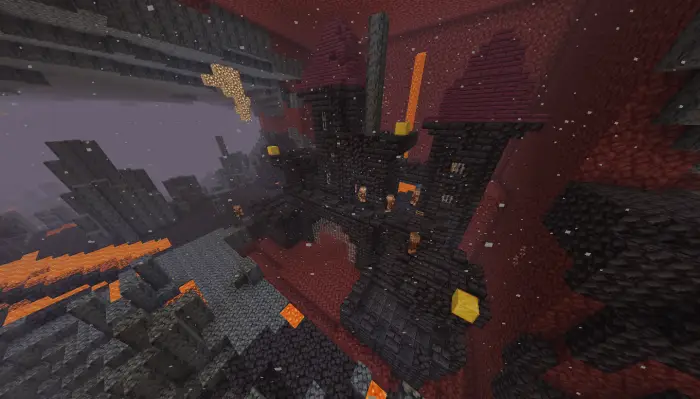 Dark fortress structure in the Nether realm