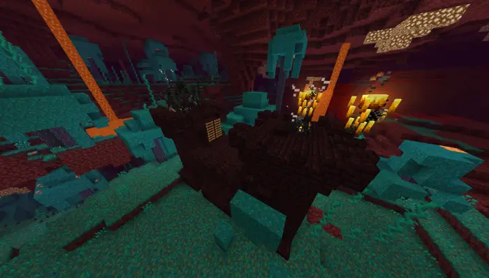 Dark fortress with spawners in the Nether