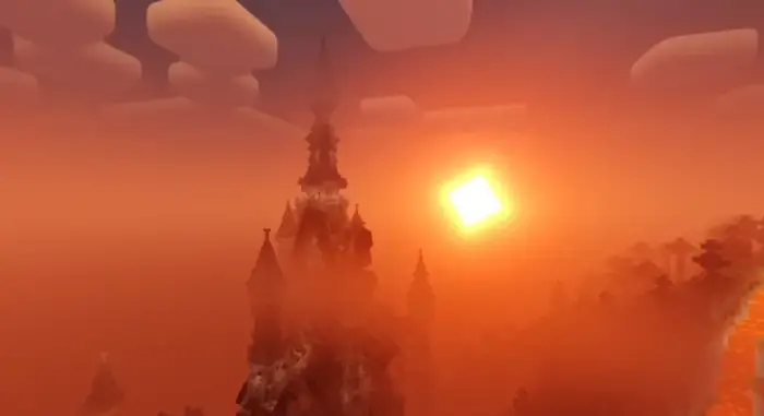 Sunset with vibrant lighting and soft clouds