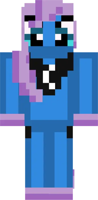 Pixelated blue pony character skin