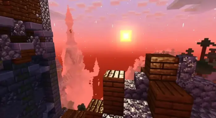 Sunset with vibrant lighting and shadows