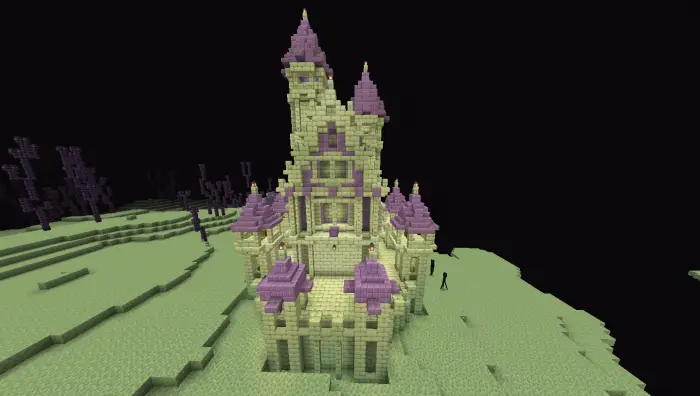 Castle-like fortress with purpur rooftops