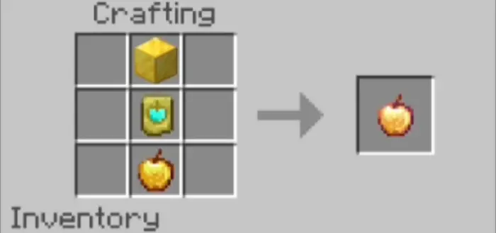 Upgraded golden apple crafting recipe