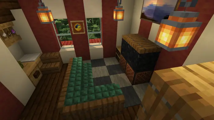 Cozy cottage living room with fireplace