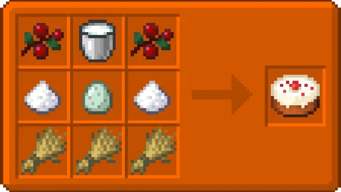 Cake crafting recipe with new ingredients