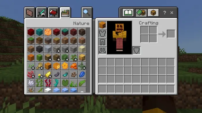 ALT Inventory screen with pumpkin helmet equipped