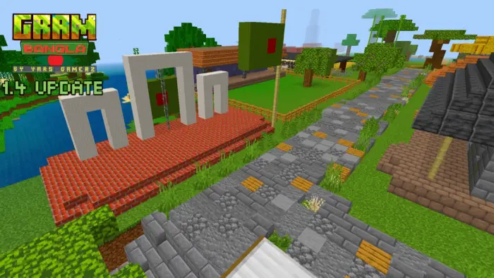 Bangladeshi rural-industrial map with flag