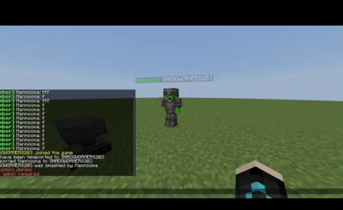 Player chat and ranks display on grass field