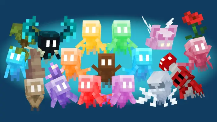 Colorful assorted Allay character variants