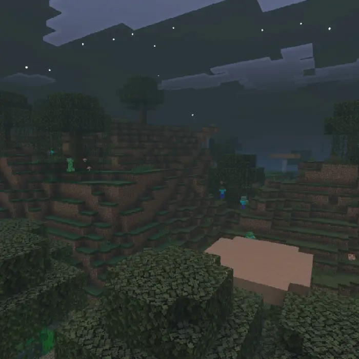 Dark, misty swamp terrain with lurking monsters