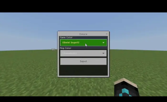Rank color selection menu on grassy field