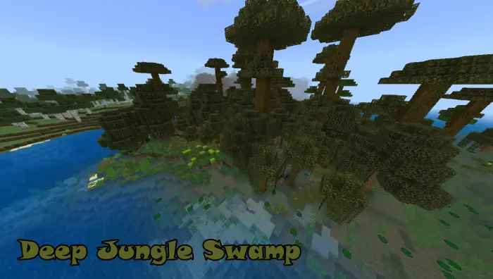 Dense jungle swamp biome near water