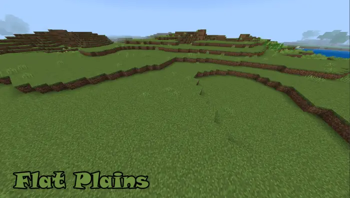 Wide grassy flat plains biome terrain