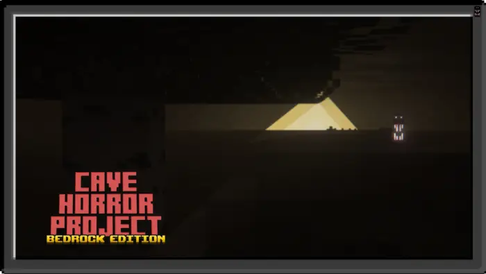 Dark cave with eerie light and glowing figure