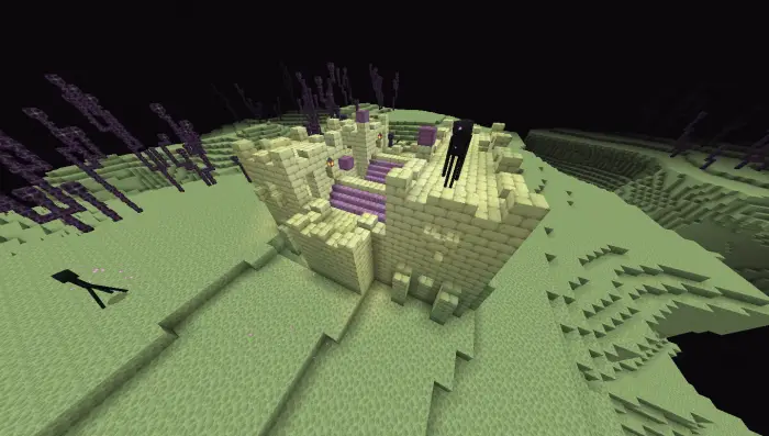 Castle-like fortress built of endstone bricks