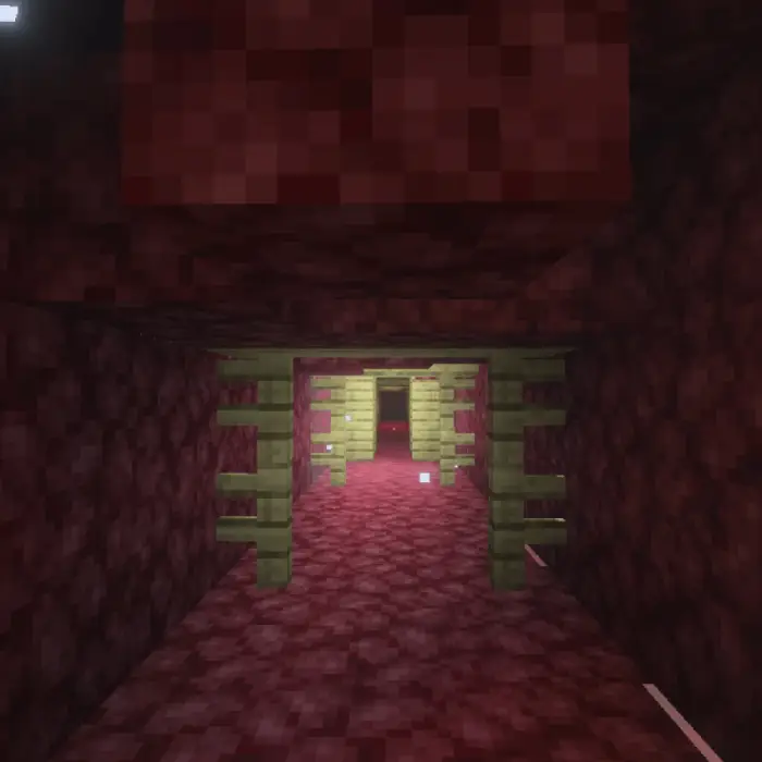 ALT Dimly lit tunnel with wooden supports