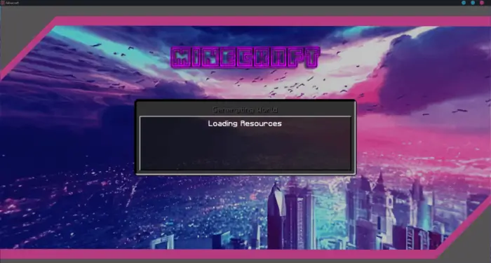 Futuristic purple and red loading screen
