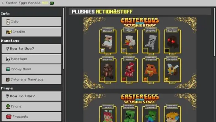 ALT text Easter egg tooltip list in settings menu