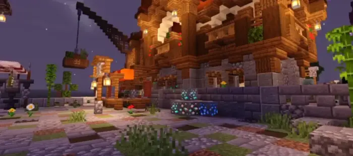 Realistic lighting and shadows on a village build