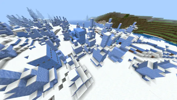 Ice spikes village structures in snowy biome