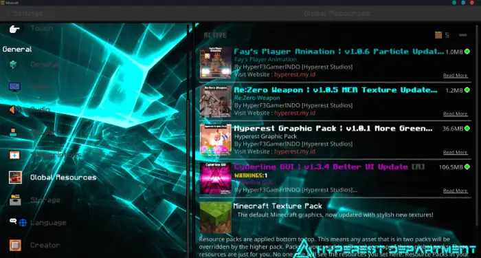 Futuristic purple and teal interface menu
