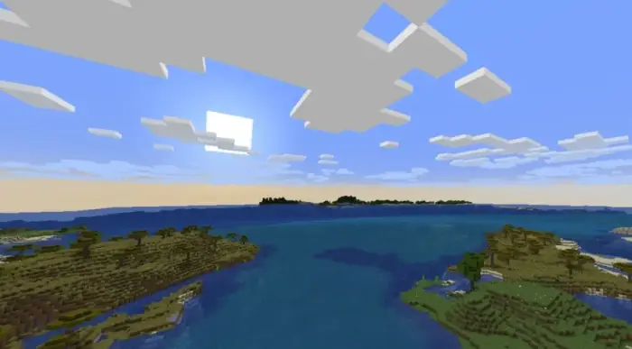 Sunset view with enhanced water and clouds