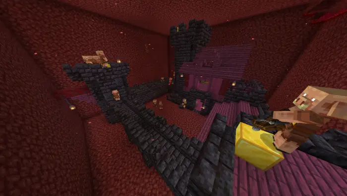 ALT Fortress with piglin guards in the Nether