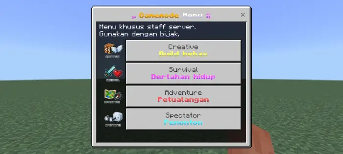 ALT Staff-only gamemode menu UI with options