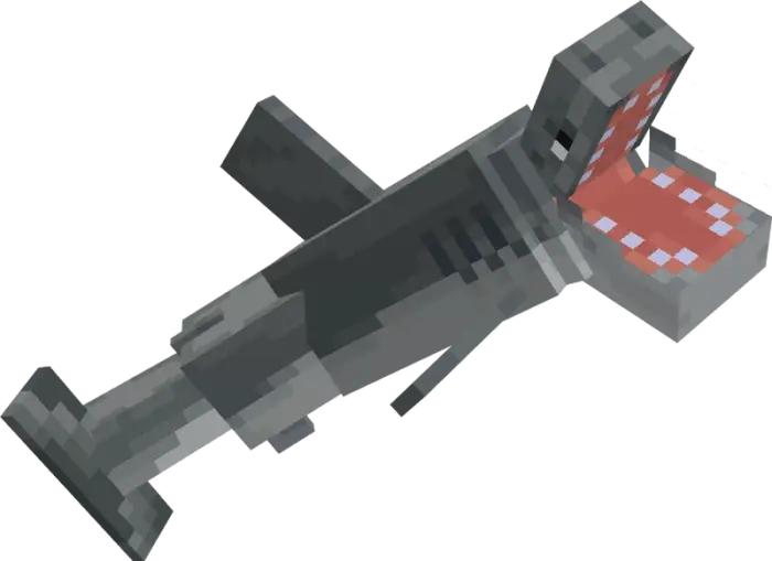 Blocky shark model with open mouth
