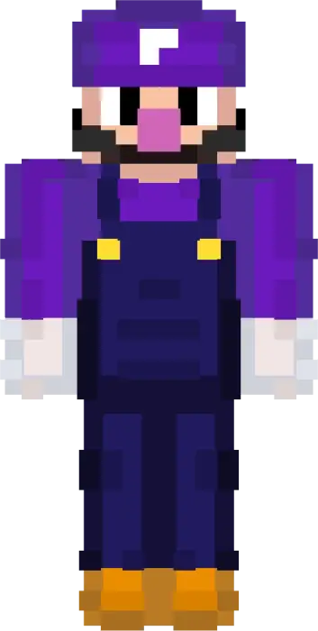 Blocky Funko-style Waluigi skin design