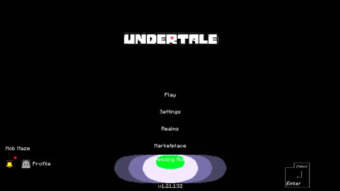 Undertale-themed pixel style game menu screen
