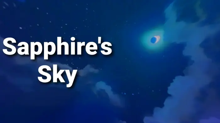 Deep blue sky with clouds and glowing moon