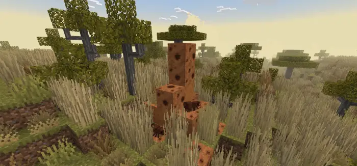 Blocky savanna with tall grass and trees