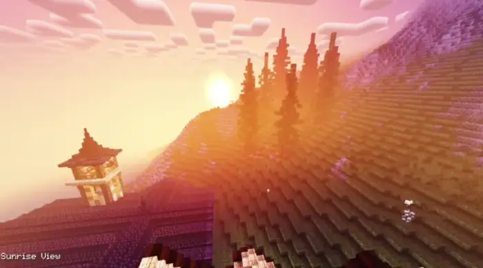 Sunrise with enhanced lighting and shadows