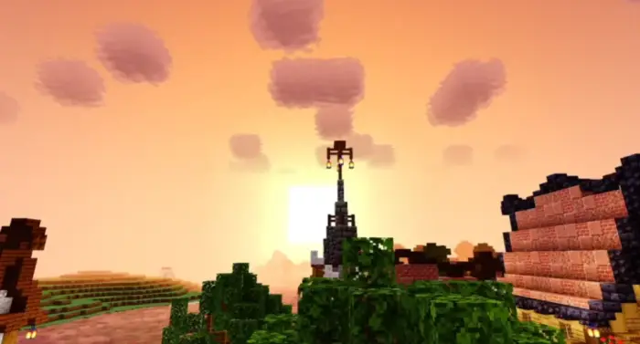 Vivid sunset with smooth shadows and lighting