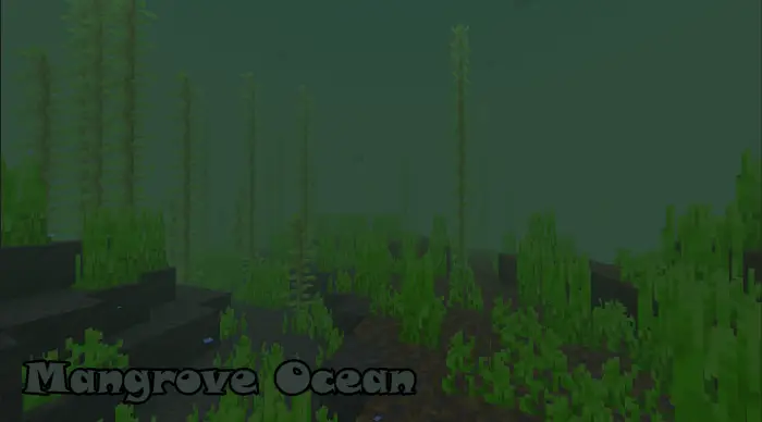 Underwater scene with mangrove plants