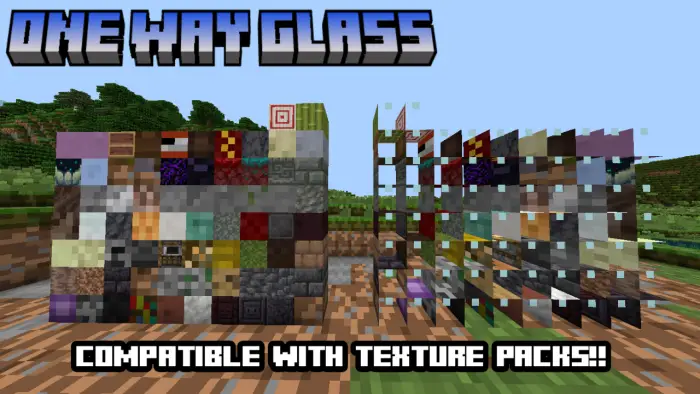 One way glass blocks with texture pack support
