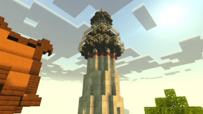 Tall lighthouse with soft lighting and shadows