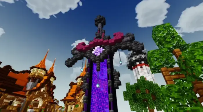 Vivid portal with realistic lighting effects