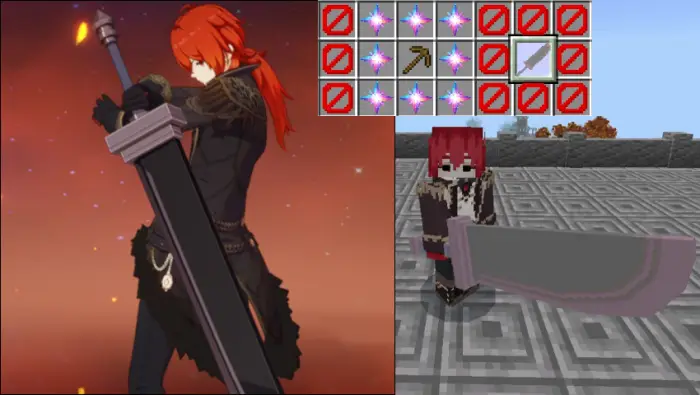 Genshin-inspired sword and crafting recipe