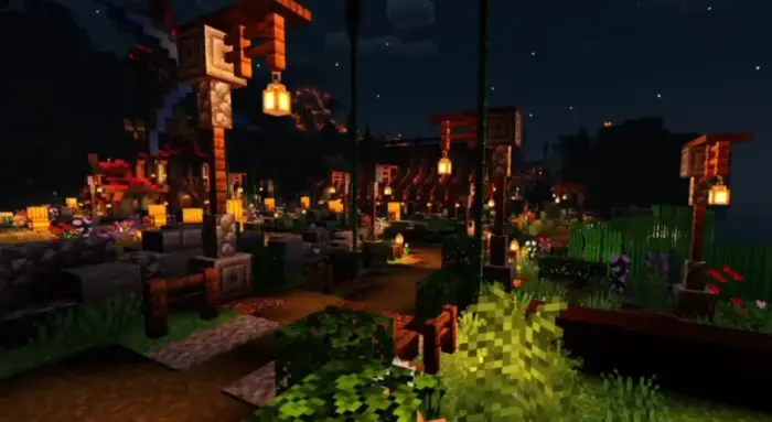 Vibrant night scene with dynamic lighting