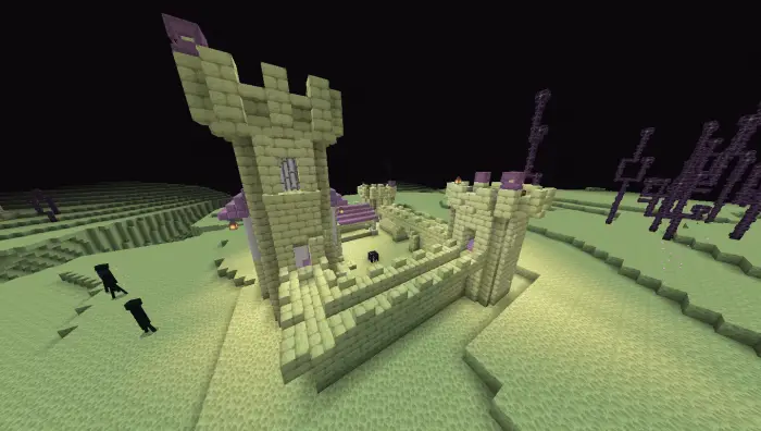 Castle-like fortress built with endstone bricks