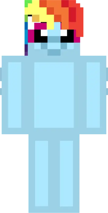 Pixelated pony skin with rainbow mane