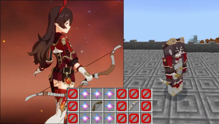 Genshin-themed archer and in-game items