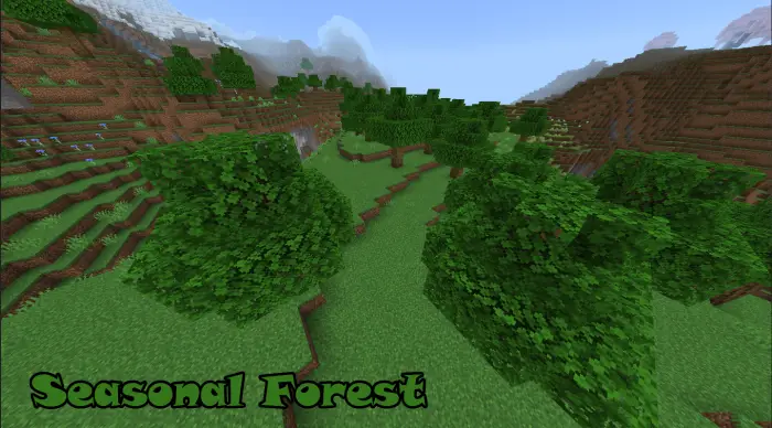 Blocky forest landscape with green trees