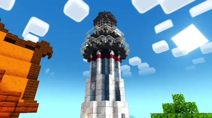 Lighthouse with soft lighting and shadows