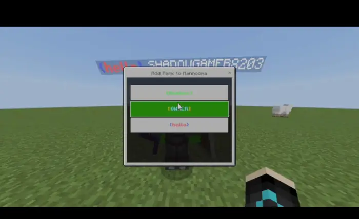 Assigning player ranks with a popup menu