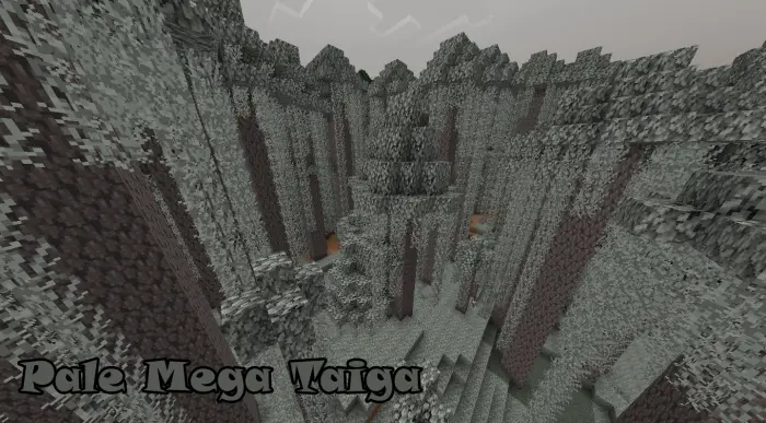 Gray stone forest with tall pillars